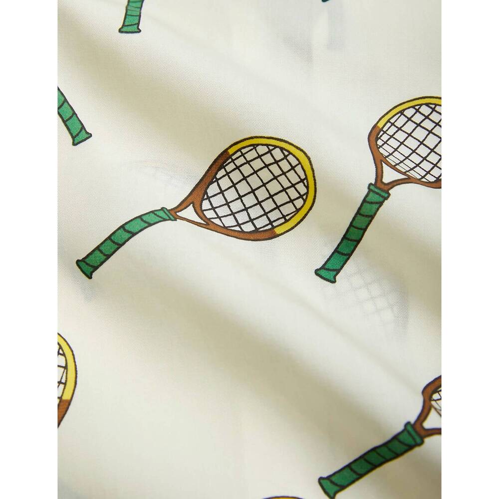NEW MINI RODINI girl's tennis racket shorts in off white - Picture 2 of 2